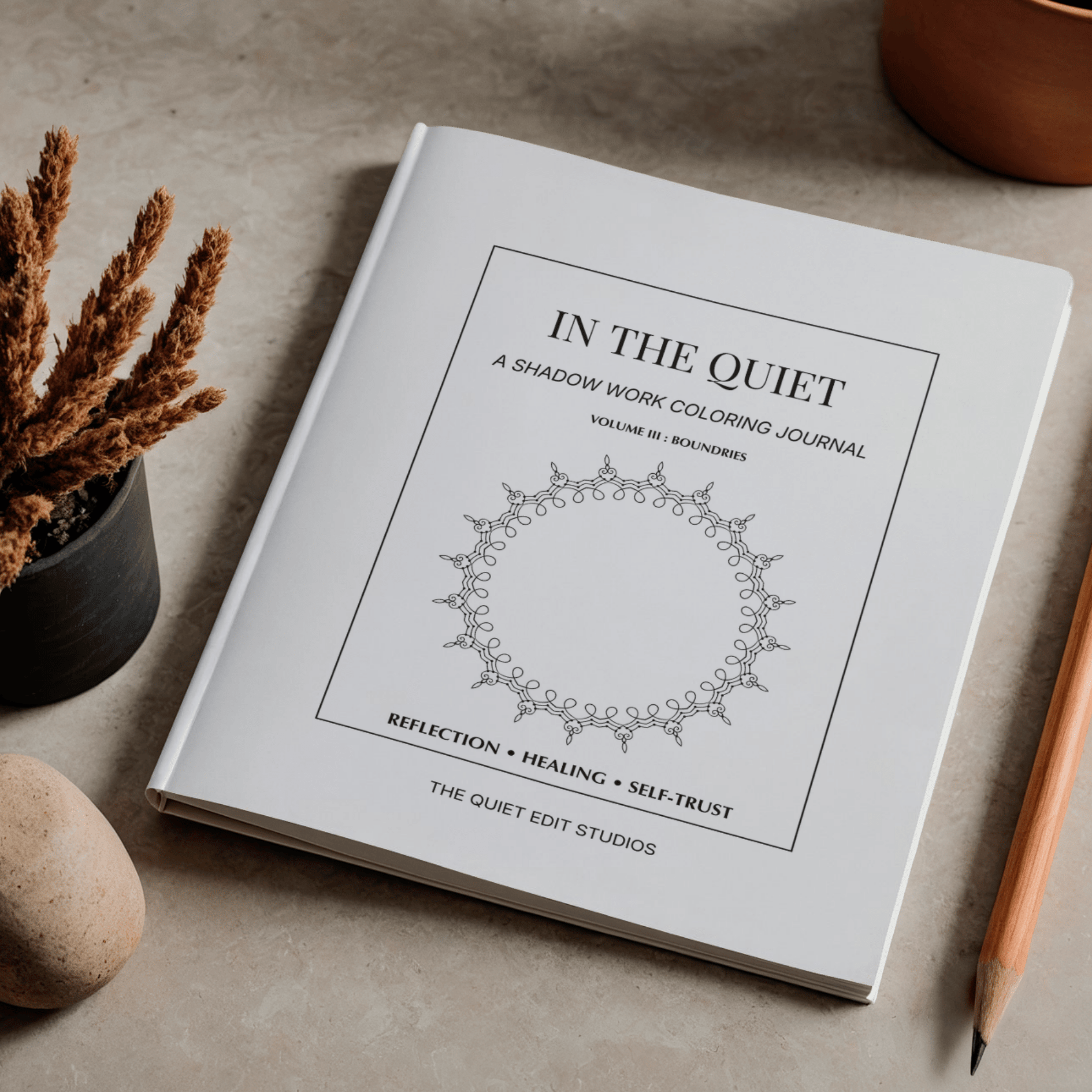 In The Quiet III: Boundaries - A Shadow Work Coloring Journal | Adult Coloring Book for Self - Reflection - The Quiet Edit Studios