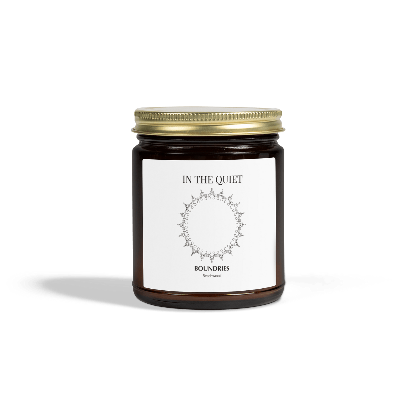 In The Quiet III: Boundaries Candle | Beachwood Scent | Coconut Apricot Soy Wax | Luxury Amber Jar - The Quiet Edit Studios