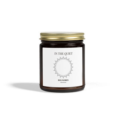 In The Quiet III: Boundaries Candle | Beachwood Scent | Coconut Apricot Soy Wax | Luxury Amber Jar - The Quiet Edit Studios