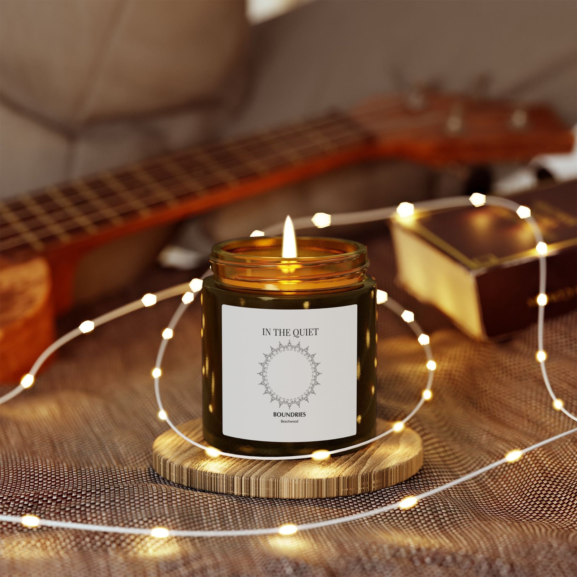 In The Quiet III: Boundaries Candle | Beachwood Scent | Coconut Apricot Soy Wax | Luxury Amber Jar - The Quiet Edit Studios