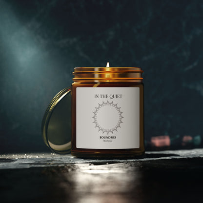In The Quiet III: Boundaries Candle | Beachwood Scent | Coconut Apricot Soy Wax | Luxury Amber Jar - The Quiet Edit Studios