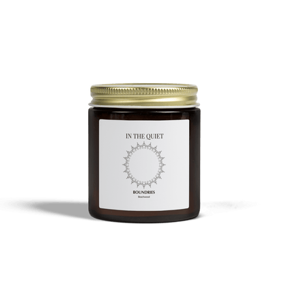 In The Quiet III: Boundaries Candle | Beachwood Scent | Coconut Apricot Soy Wax | Luxury Amber Jar - The Quiet Edit Studios