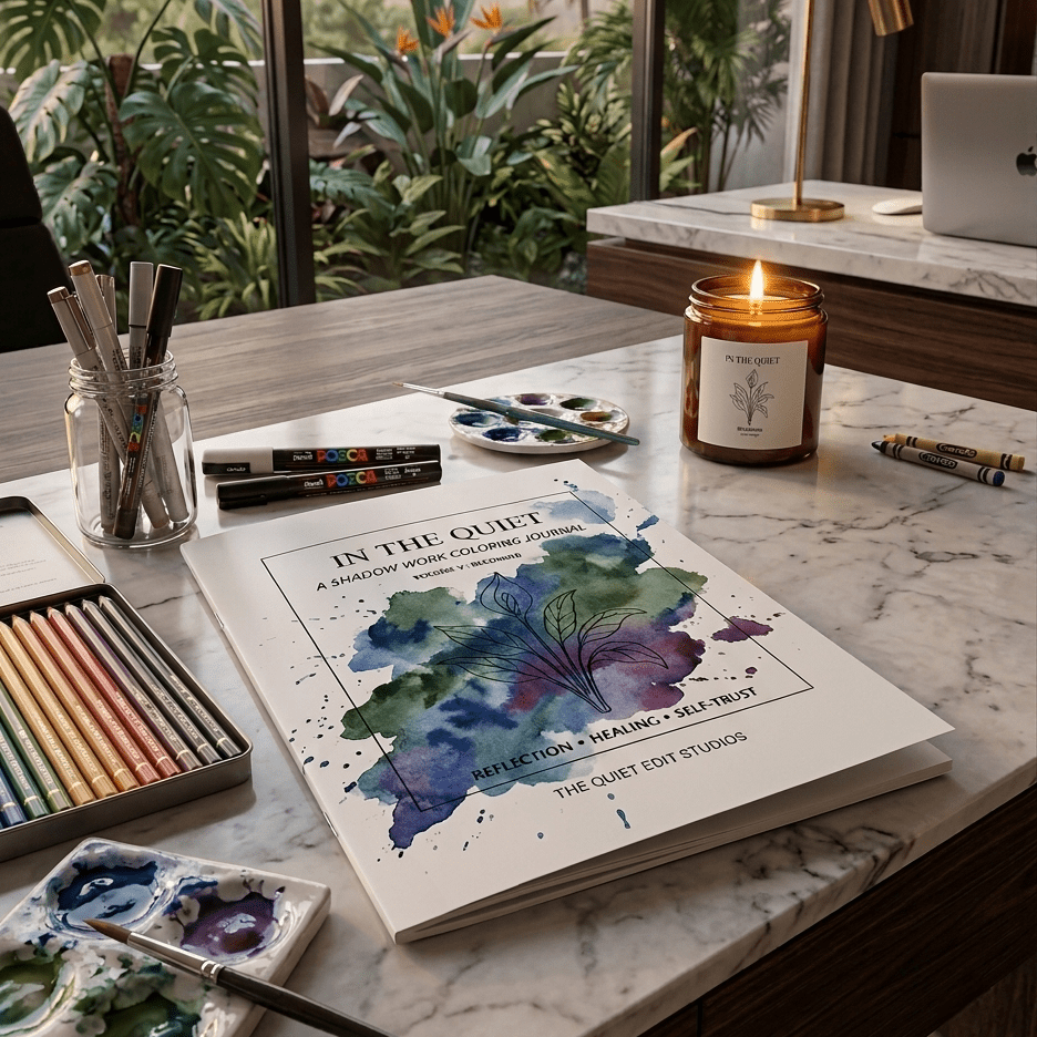 In The Quiet V: Becoming - A Shadow Work Coloring Journal | Reflective Adult Coloring Book - The Quiet Edit Studios