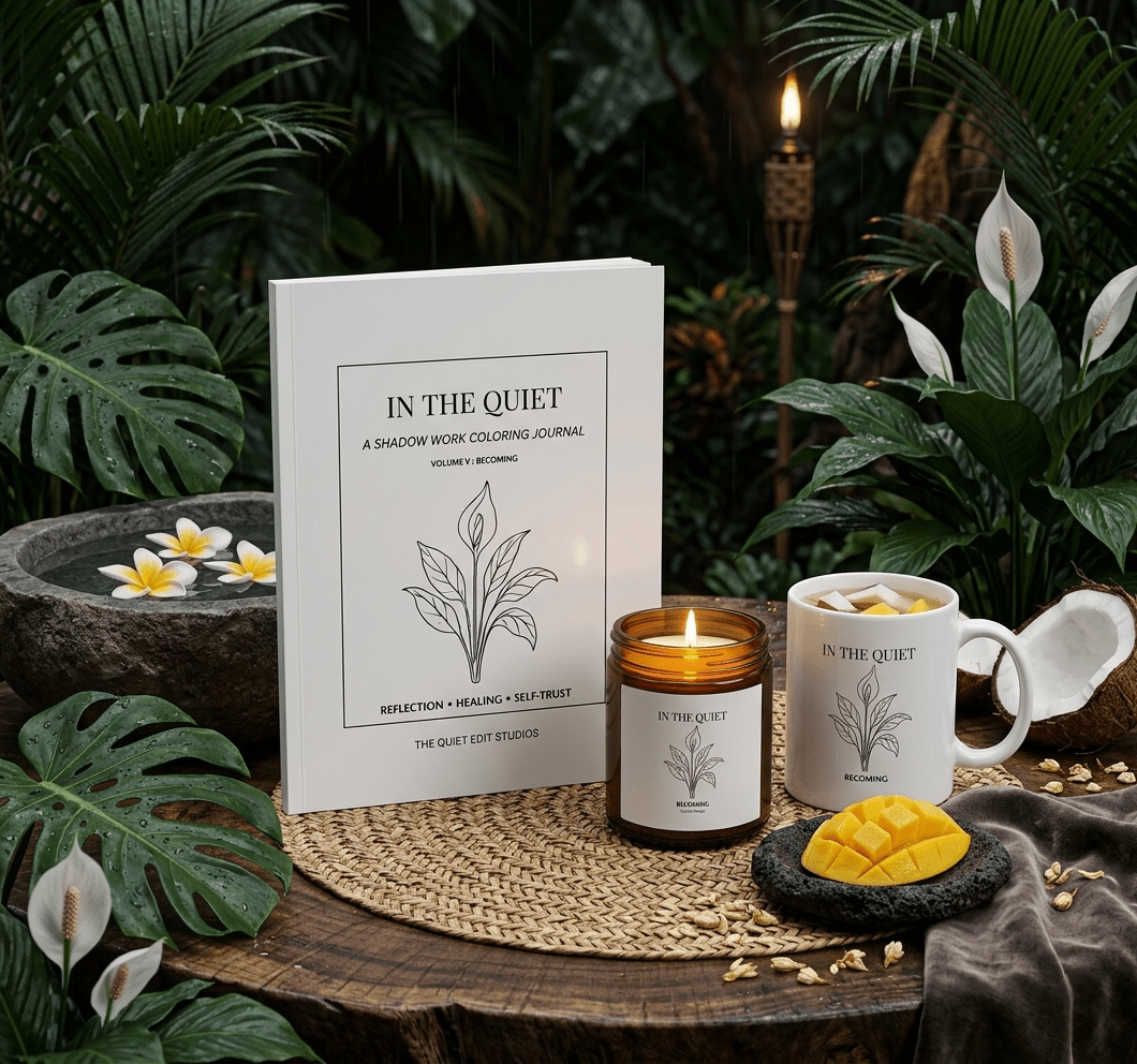 In The Quiet V: Becoming - A Shadow Work Coloring Journal | Reflective Adult Coloring Book - The Quiet Edit Studios
