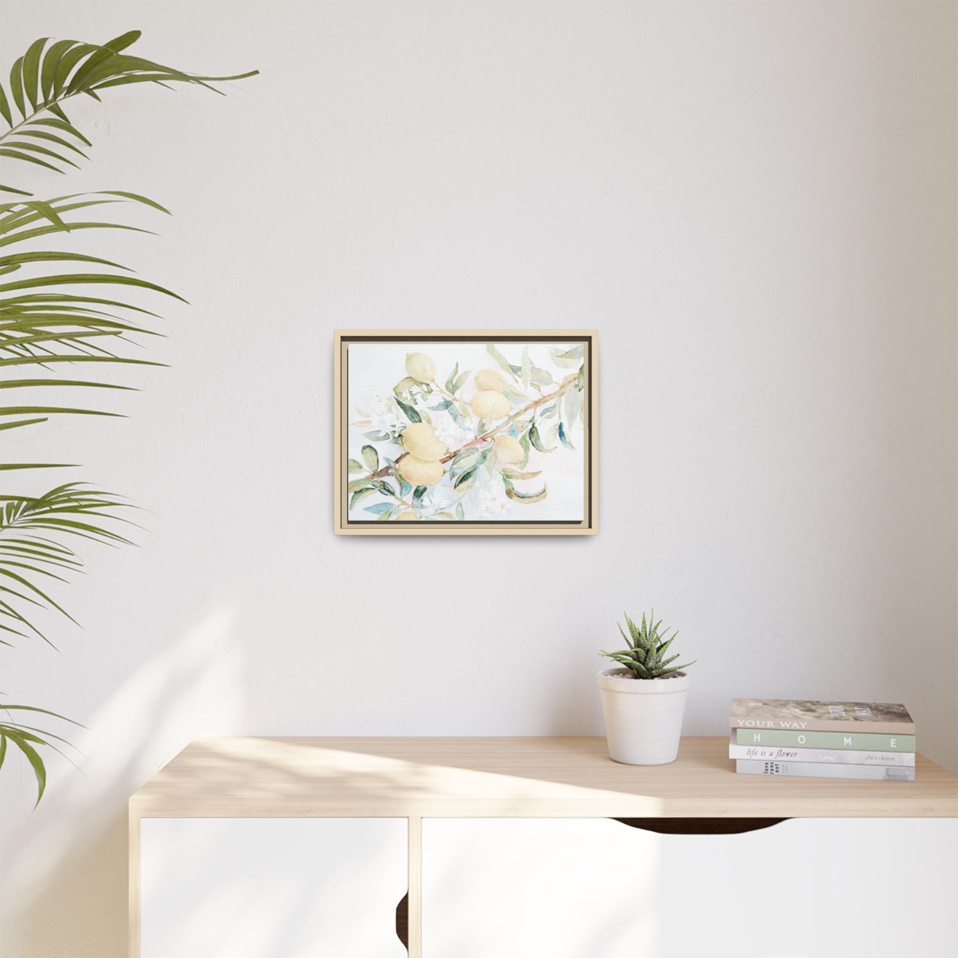 Lemon Awakening Canvas Framed Watercolor Art - Scented Sanctuary - The Quiet Edit Studios