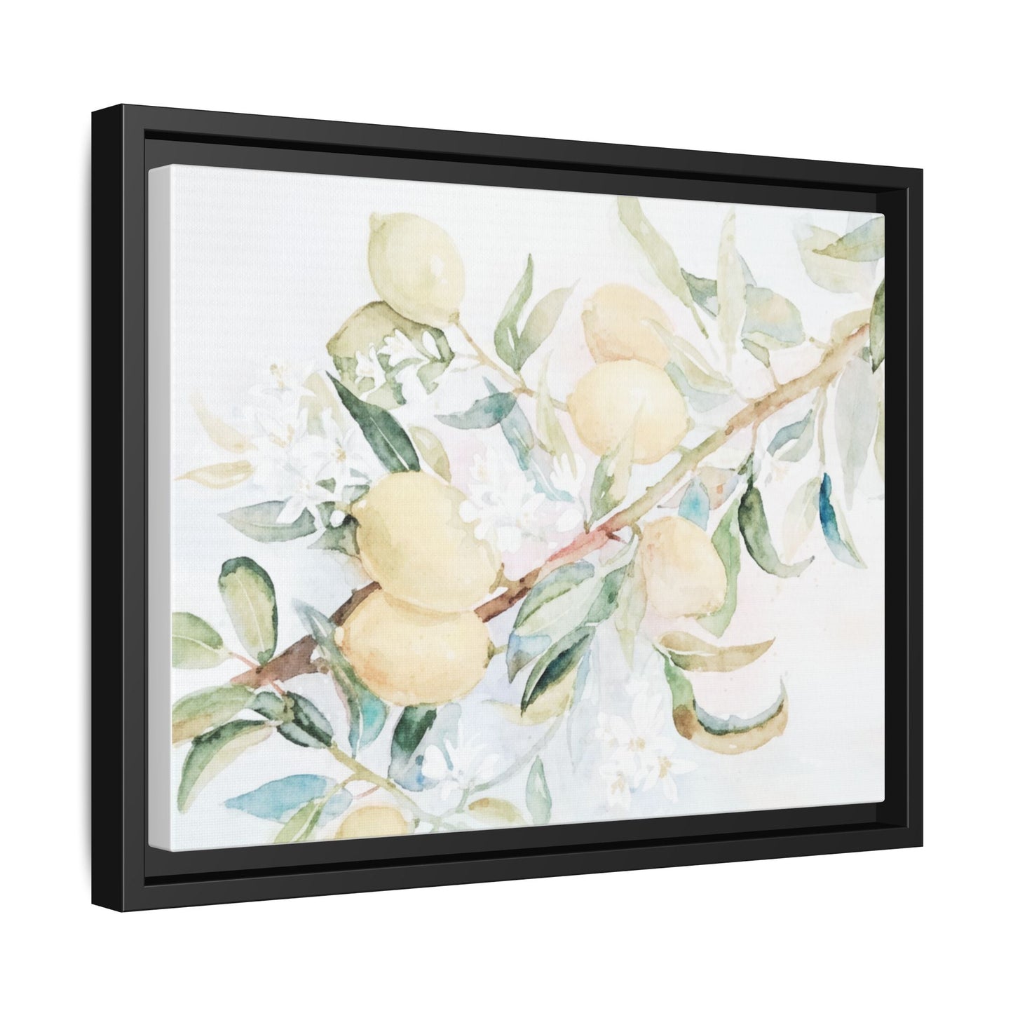 Lemon Awakening Canvas Framed Watercolor Art - Scented Sanctuary - The Quiet Edit Studios