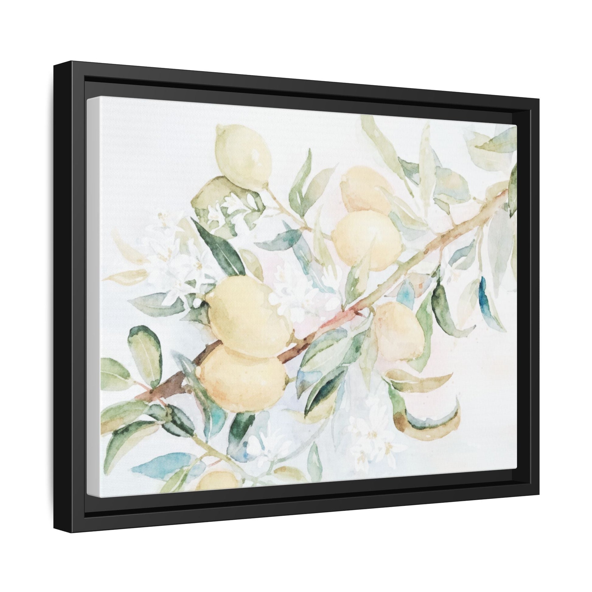 Lemon Awakening Canvas Framed Watercolor Art - Scented Sanctuary - The Quiet Edit Studios