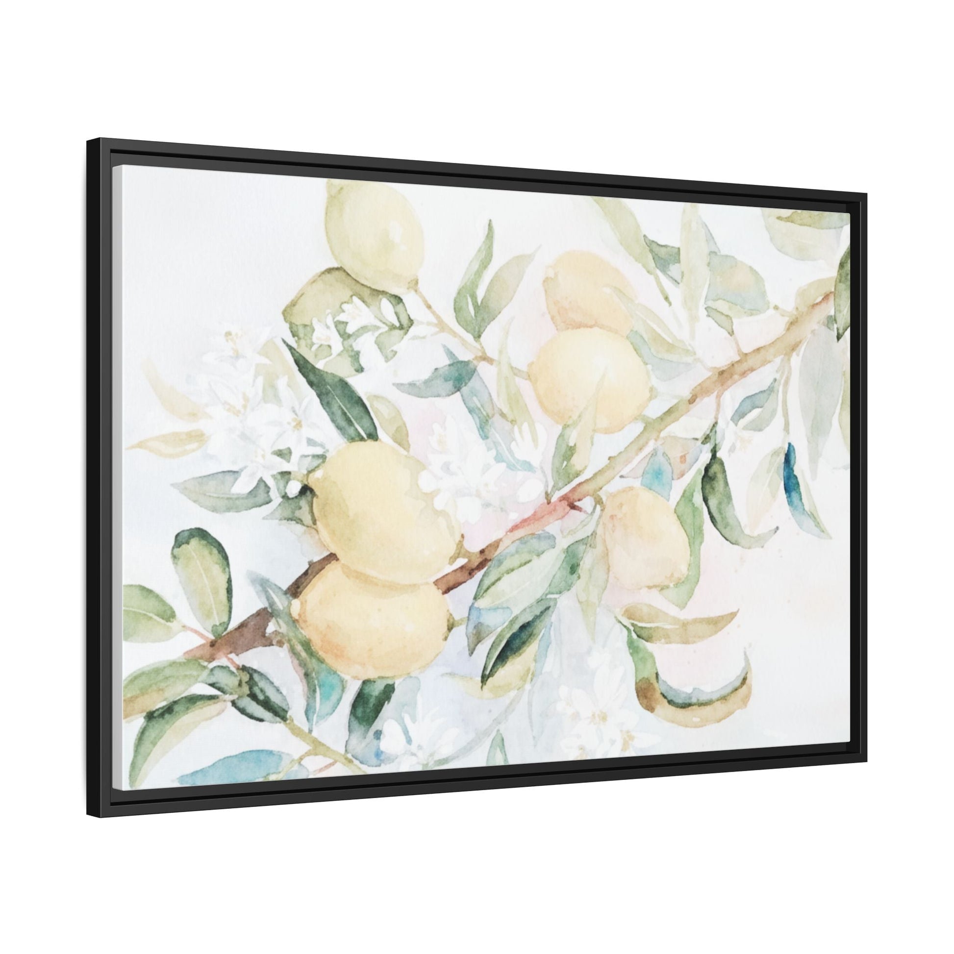 Lemon Awakening Canvas Framed Watercolor Art - Scented Sanctuary - The Quiet Edit Studios