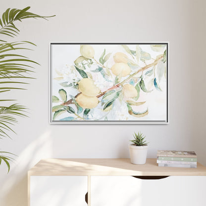 Lemon Awakening Canvas Framed Watercolor Art - Scented Sanctuary - The Quiet Edit Studios