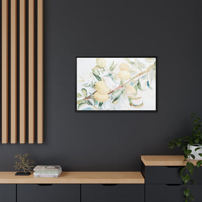 Lemon Awakening Canvas Framed Watercolor Art - Scented Sanctuary - The Quiet Edit Studios