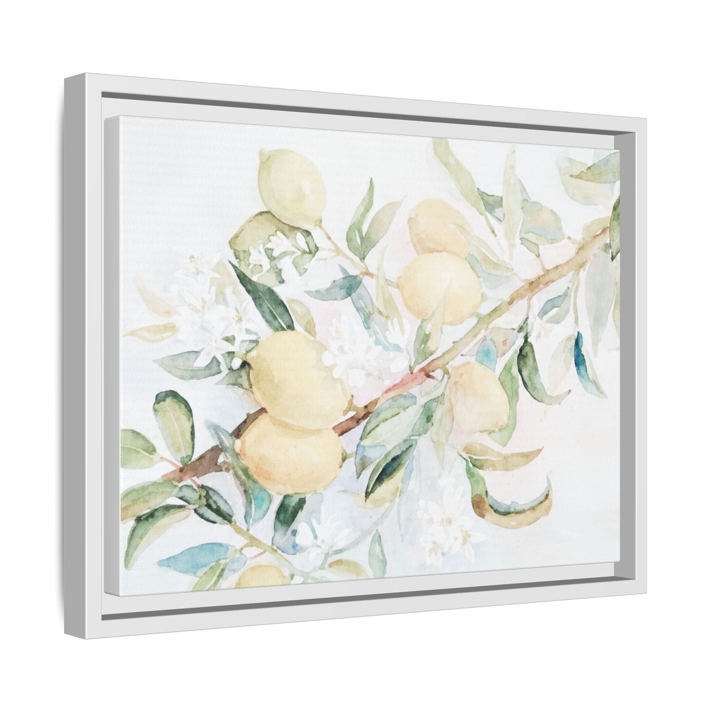 Lemon Awakening Canvas Framed Watercolor Art - Scented Sanctuary - The Quiet Edit Studios