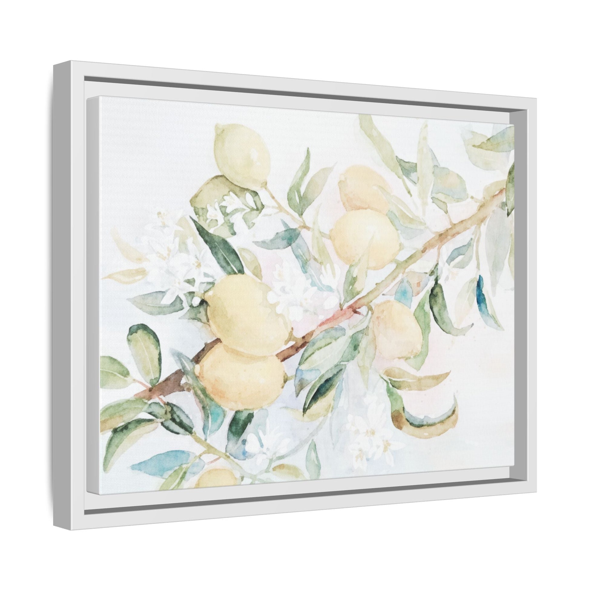 Lemon Awakening Canvas Framed Watercolor Art - Scented Sanctuary - The Quiet Edit Studios