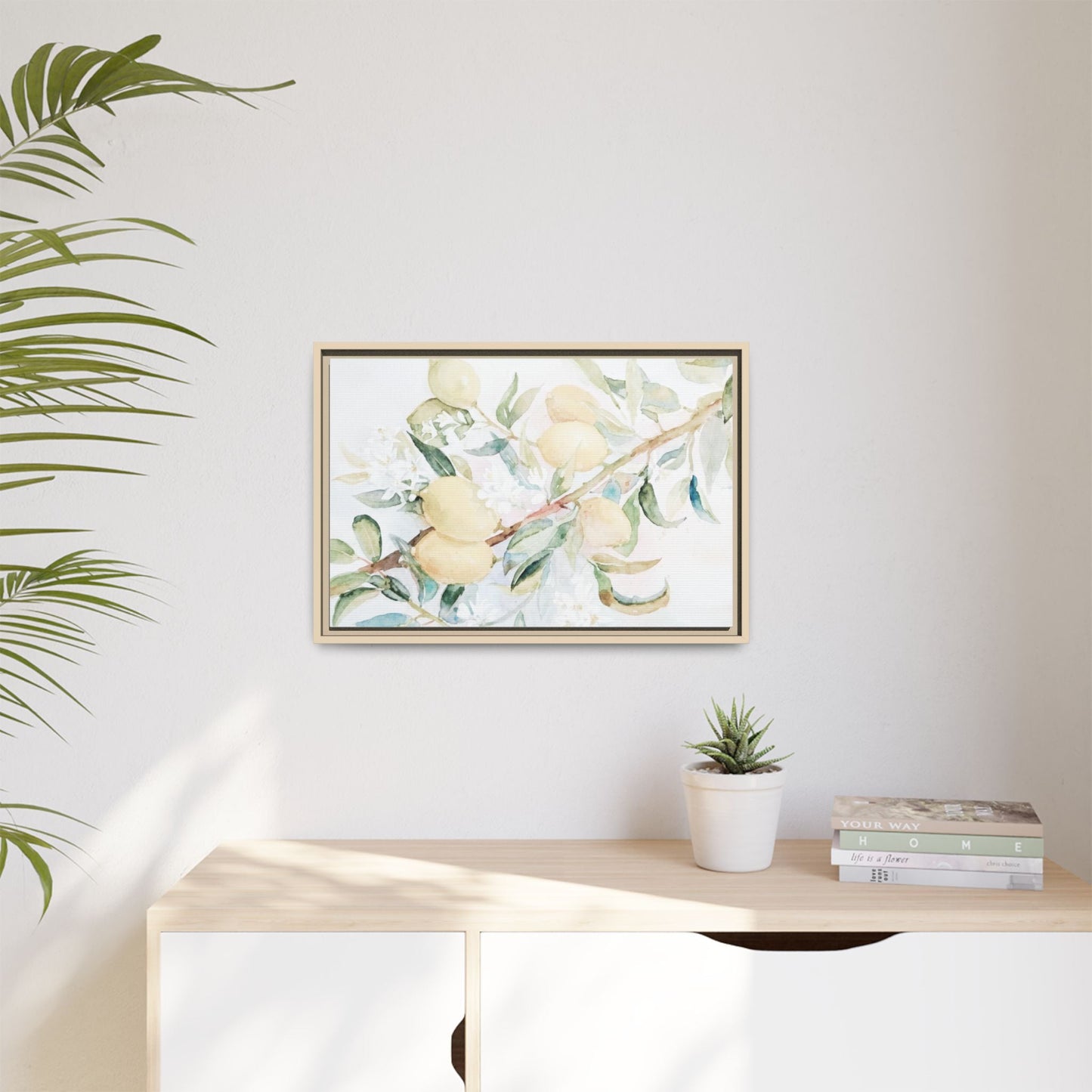 Lemon Awakening Canvas Framed Watercolor Art - Scented Sanctuary - The Quiet Edit Studios