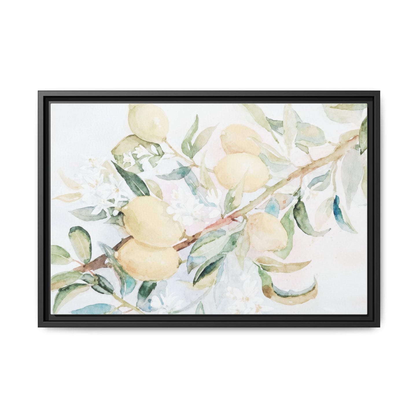 Lemon Awakening Canvas Framed Watercolor Art - Scented Sanctuary - The Quiet Edit Studios