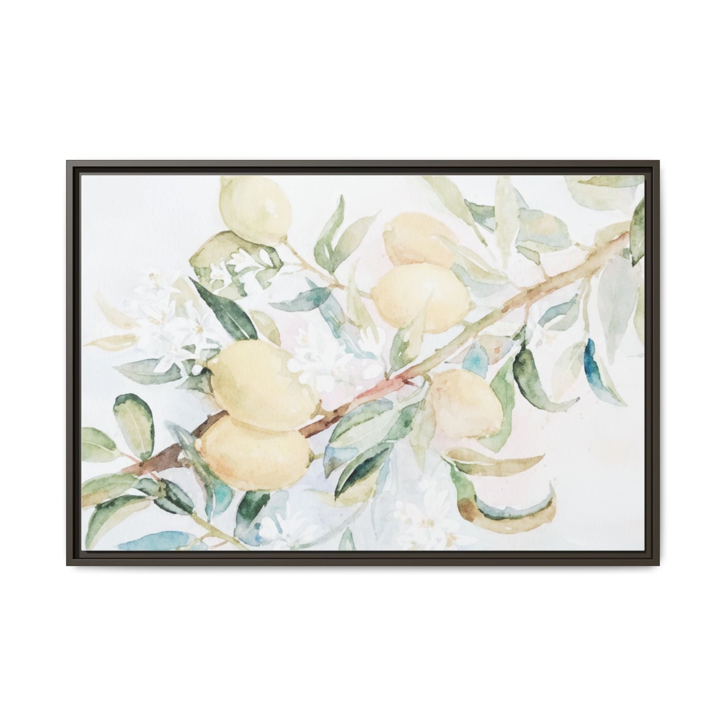 Lemon Awakening Canvas Framed Watercolor Art - Scented Sanctuary - The Quiet Edit Studios