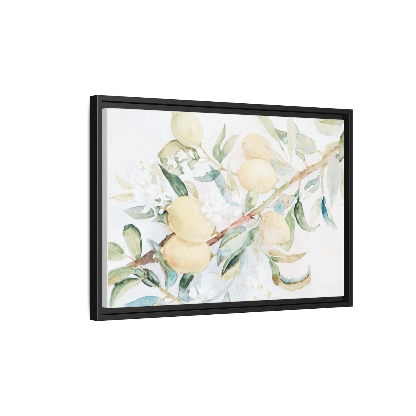 Lemon Awakening Canvas Framed Watercolor Art - Scented Sanctuary - The Quiet Edit Studios