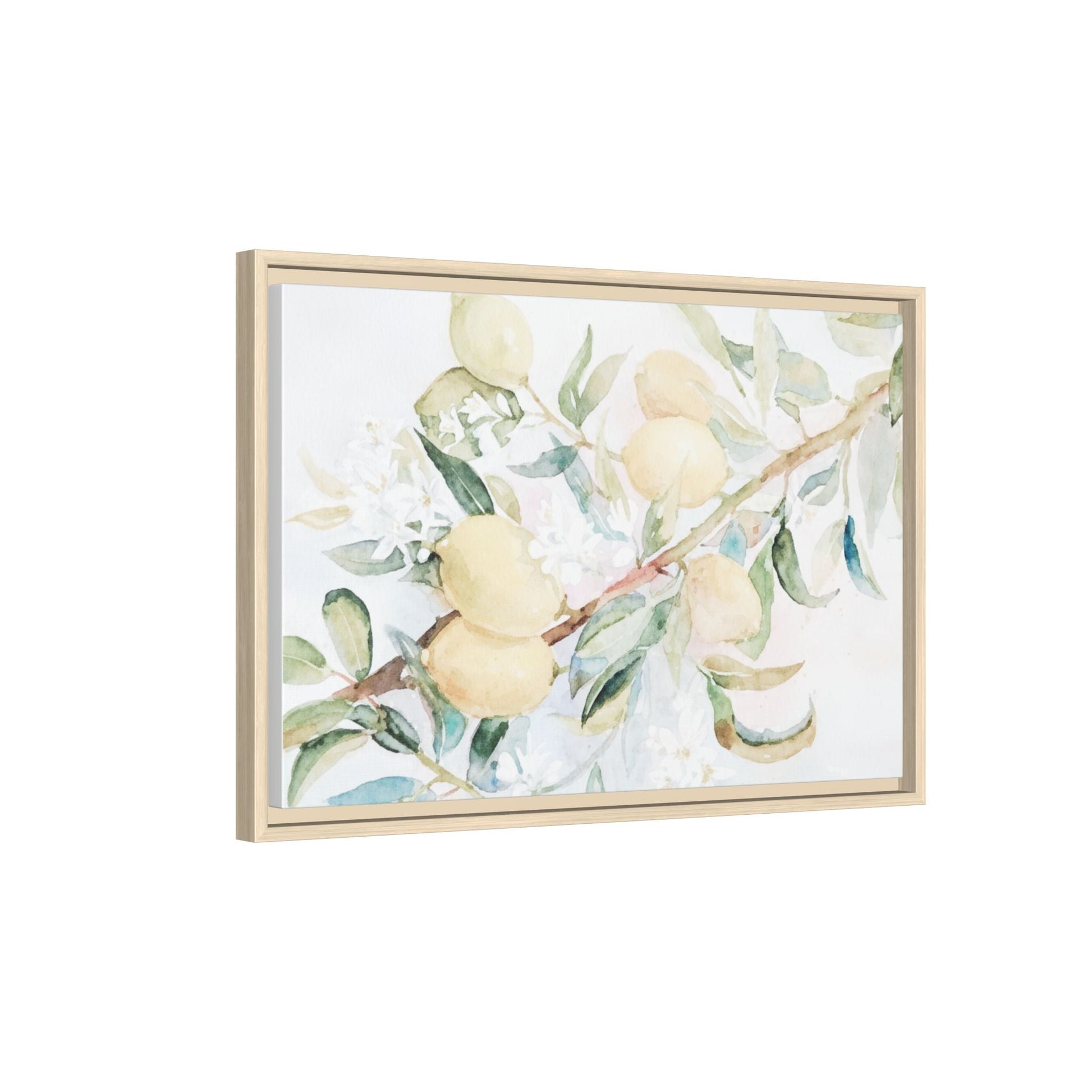 Lemon Awakening Canvas Framed Watercolor Art - Scented Sanctuary - The Quiet Edit Studios