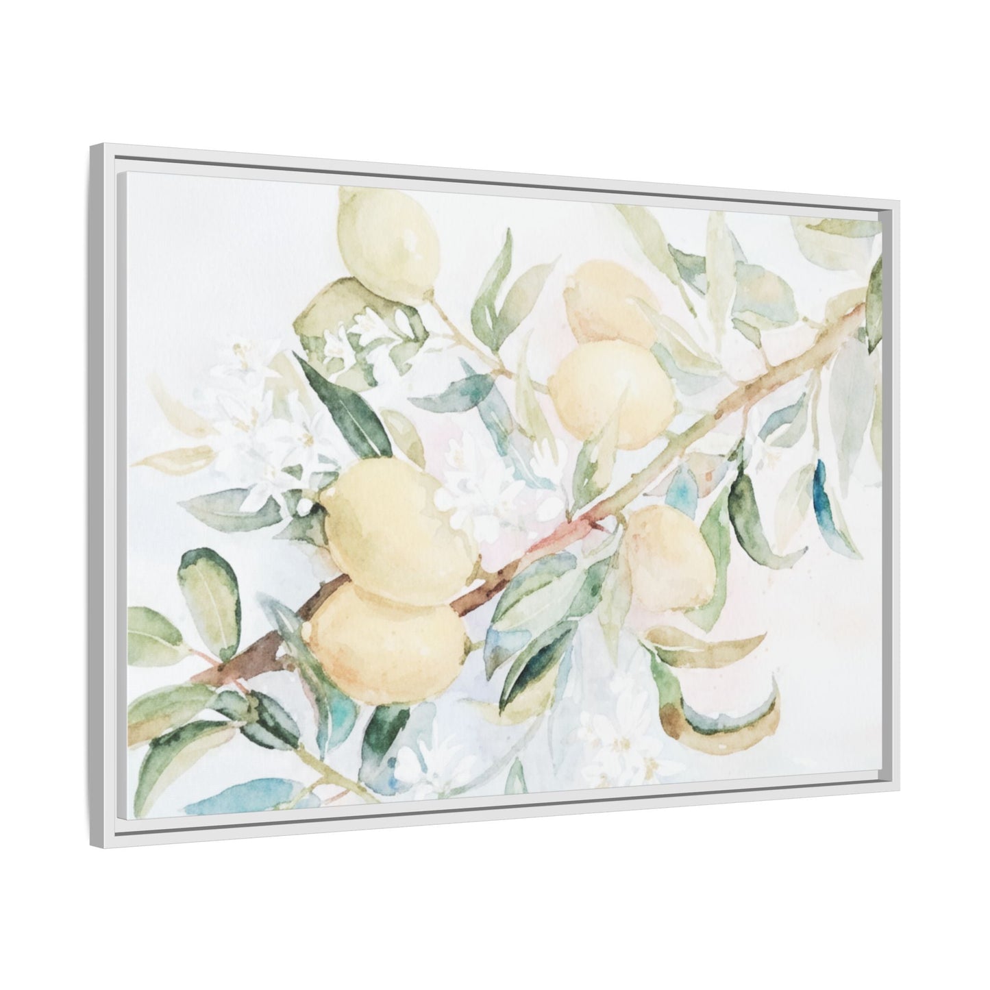 Lemon Awakening Canvas Framed Watercolor Art - Scented Sanctuary - The Quiet Edit Studios