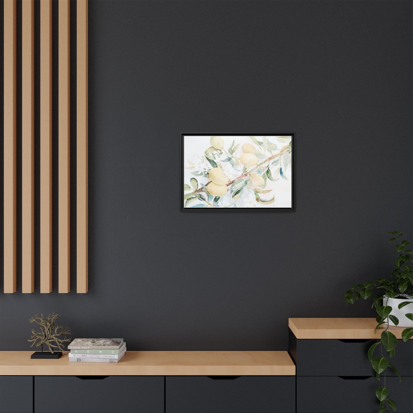Lemon Awakening Canvas Framed Watercolor Art - Scented Sanctuary - The Quiet Edit Studios