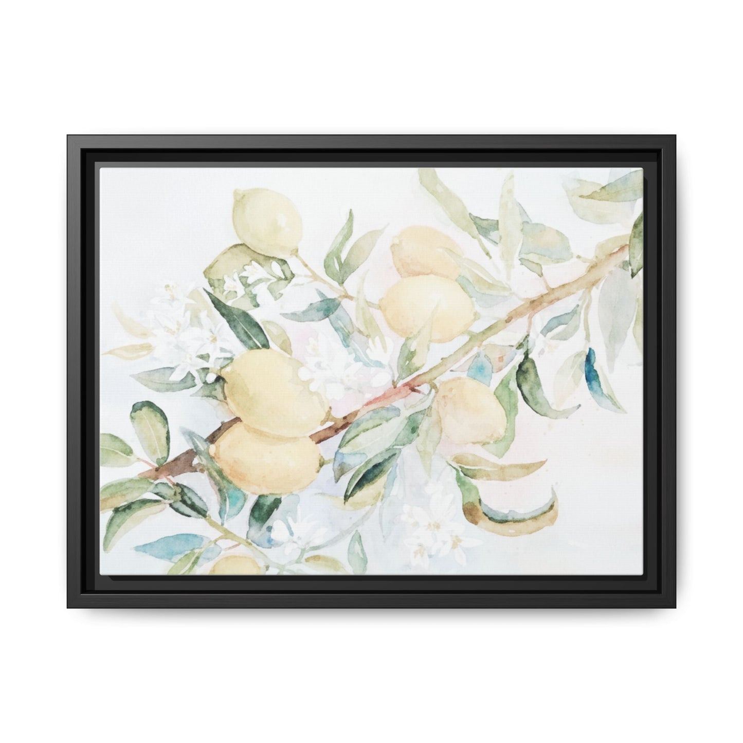 Lemon Awakening Canvas Framed Watercolor Art - Scented Sanctuary - The Quiet Edit Studios