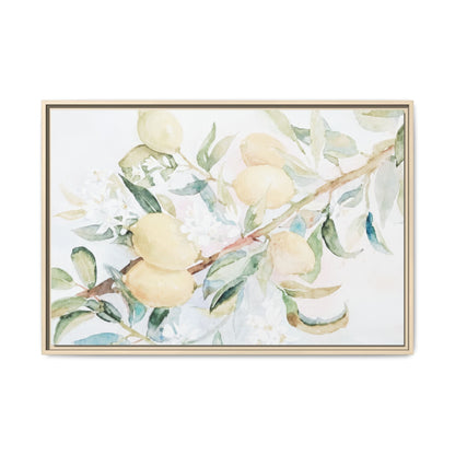Lemon Awakening Canvas Framed Watercolor Art - Scented Sanctuary - The Quiet Edit Studios