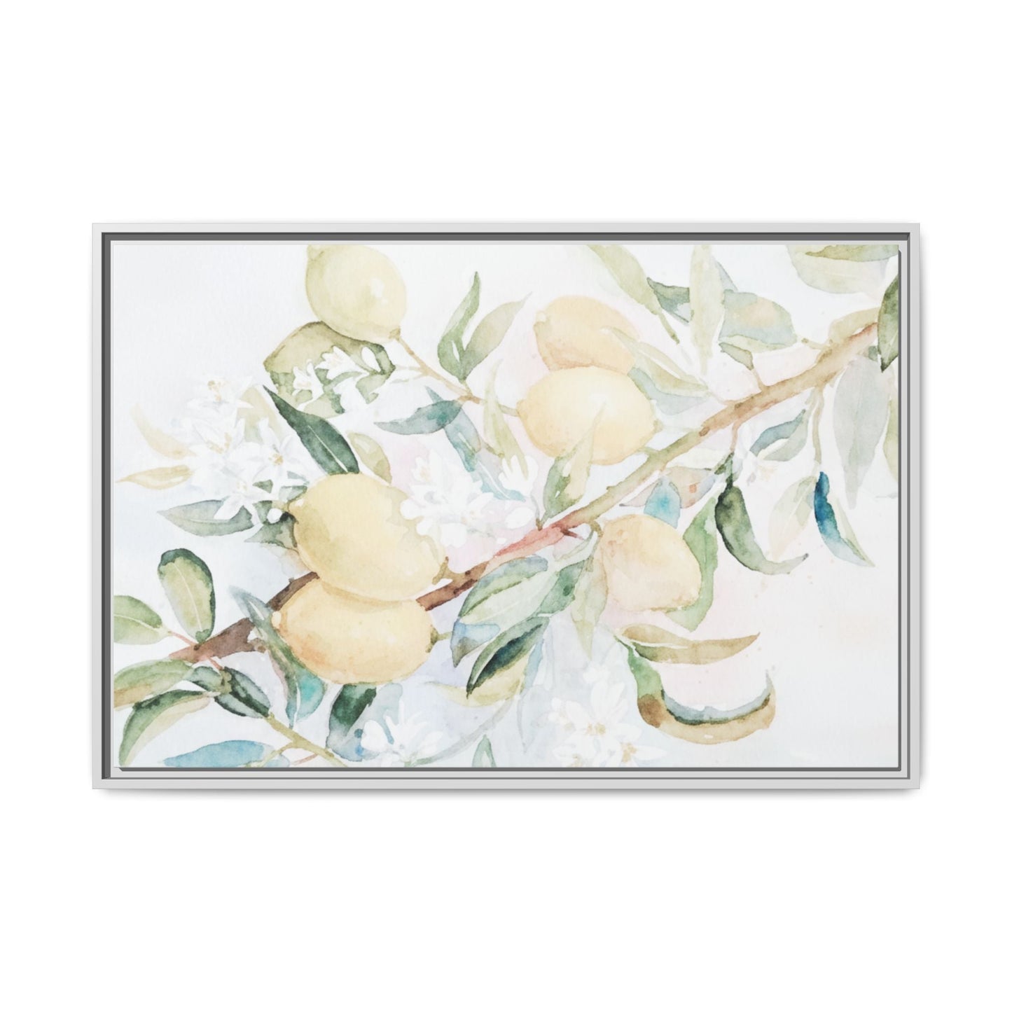 Lemon Awakening Canvas Framed Watercolor Art - Scented Sanctuary - The Quiet Edit Studios