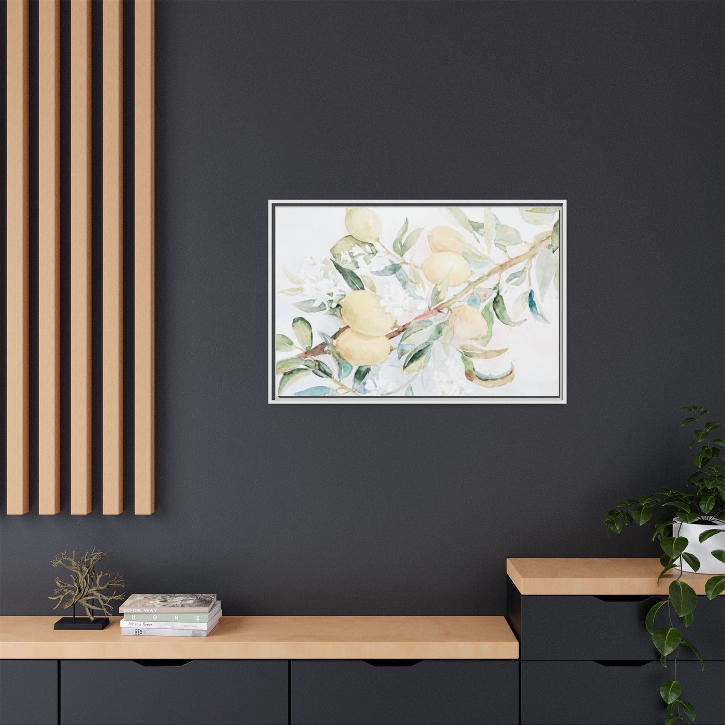Lemon Awakening Canvas Framed Watercolor Art - Scented Sanctuary - The Quiet Edit Studios