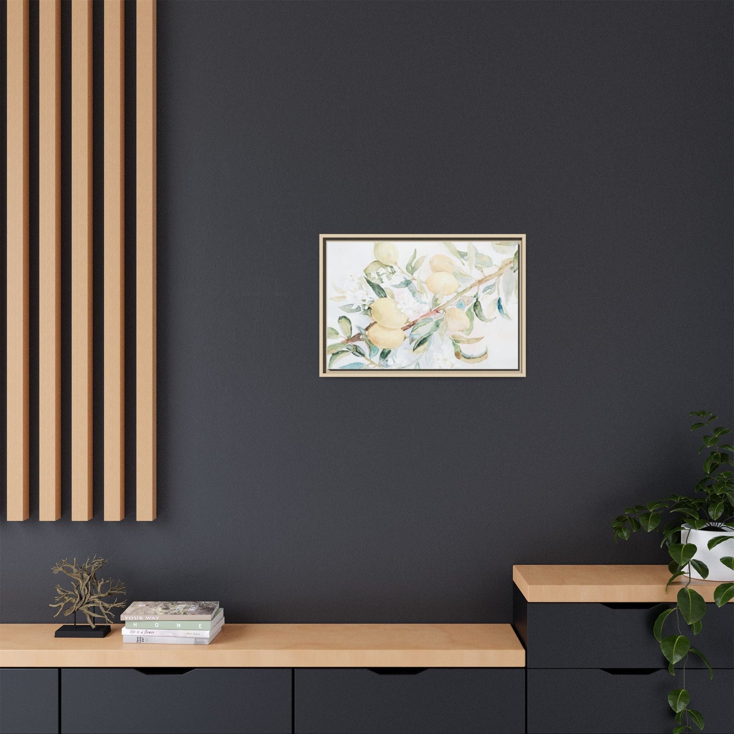 Lemon Awakening Canvas Framed Watercolor Art - Scented Sanctuary - The Quiet Edit Studios