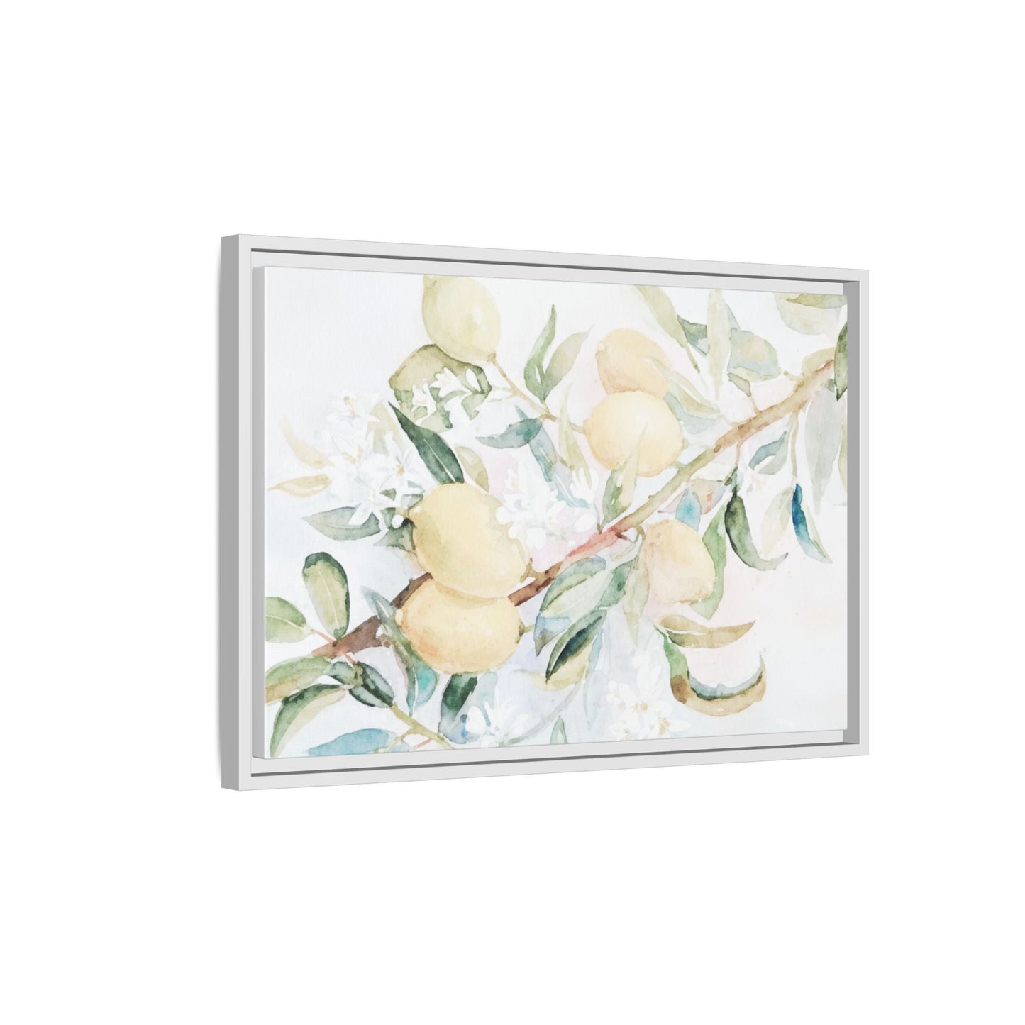 Lemon Awakening Canvas Framed Watercolor Art - Scented Sanctuary - The Quiet Edit Studios