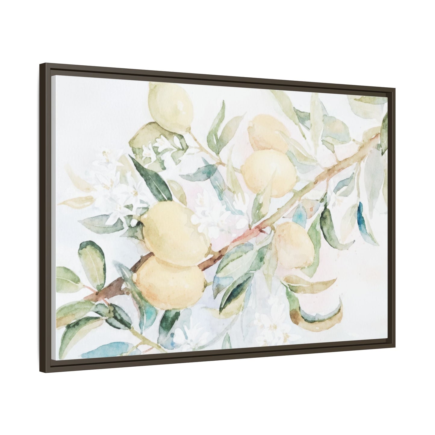 Lemon Awakening Canvas Framed Watercolor Art - Scented Sanctuary - The Quiet Edit Studios
