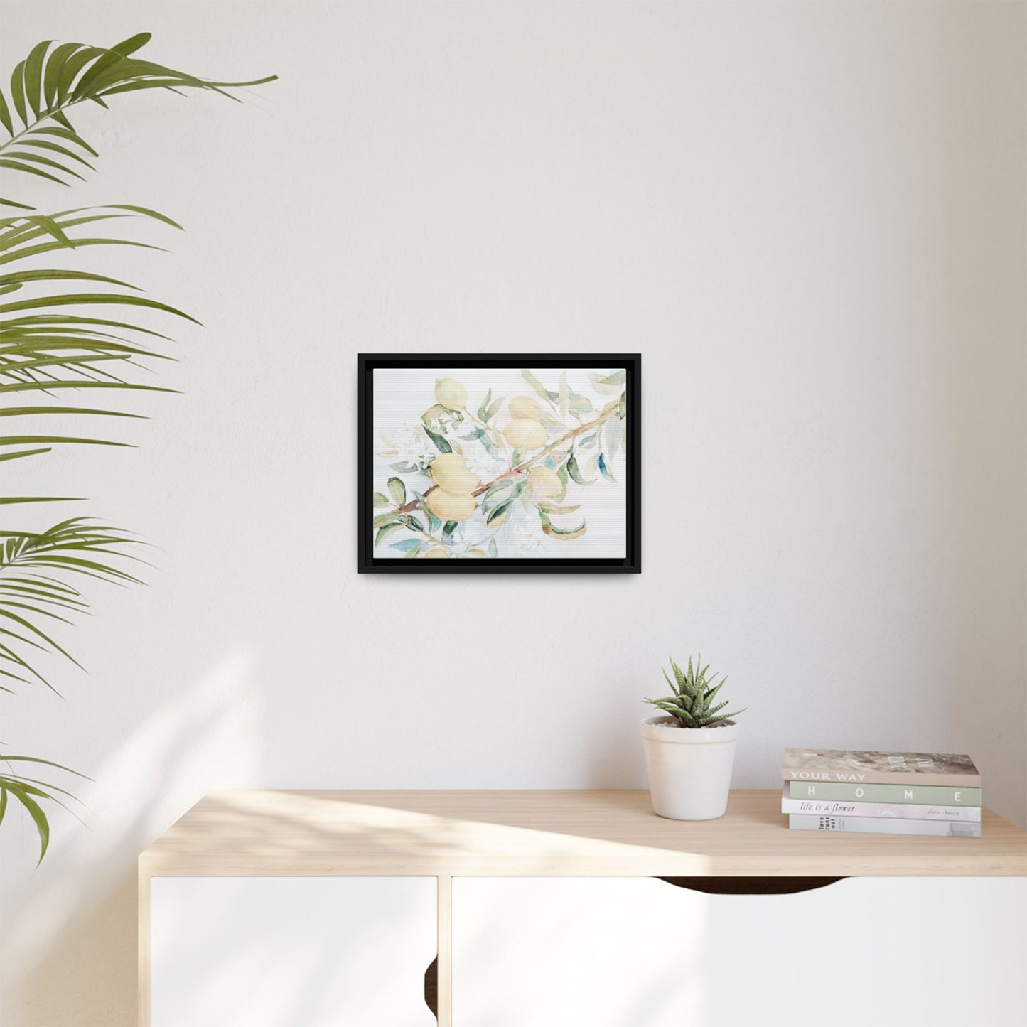 Lemon Awakening Canvas Framed Watercolor Art - Scented Sanctuary - The Quiet Edit Studios