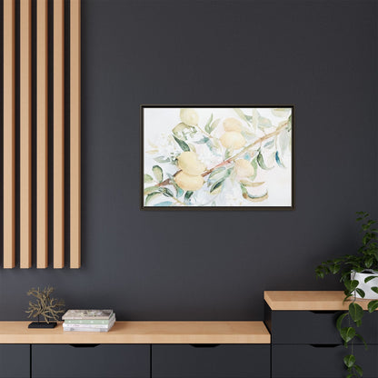 Lemon Awakening Canvas Framed Watercolor Art - Scented Sanctuary - The Quiet Edit Studios