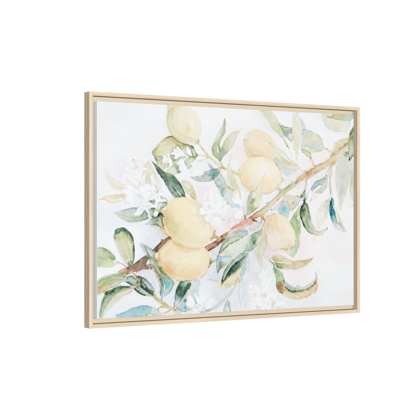 Lemon Awakening Canvas Framed Watercolor Art - Scented Sanctuary - The Quiet Edit Studios