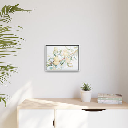 Lemon Awakening Canvas Framed Watercolor Art - Scented Sanctuary - The Quiet Edit Studios