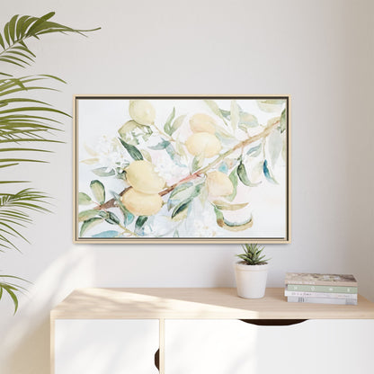 Lemon Awakening Canvas Framed Watercolor Art - Scented Sanctuary - The Quiet Edit Studios