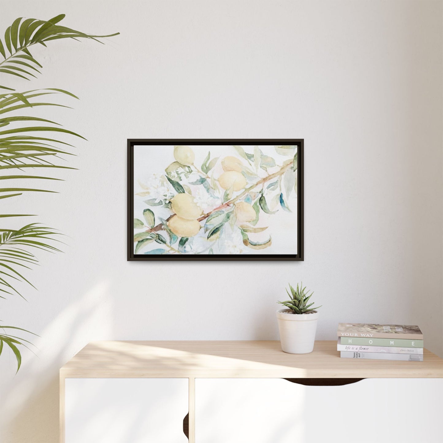 Lemon Awakening Canvas Framed Watercolor Art - Scented Sanctuary - The Quiet Edit Studios