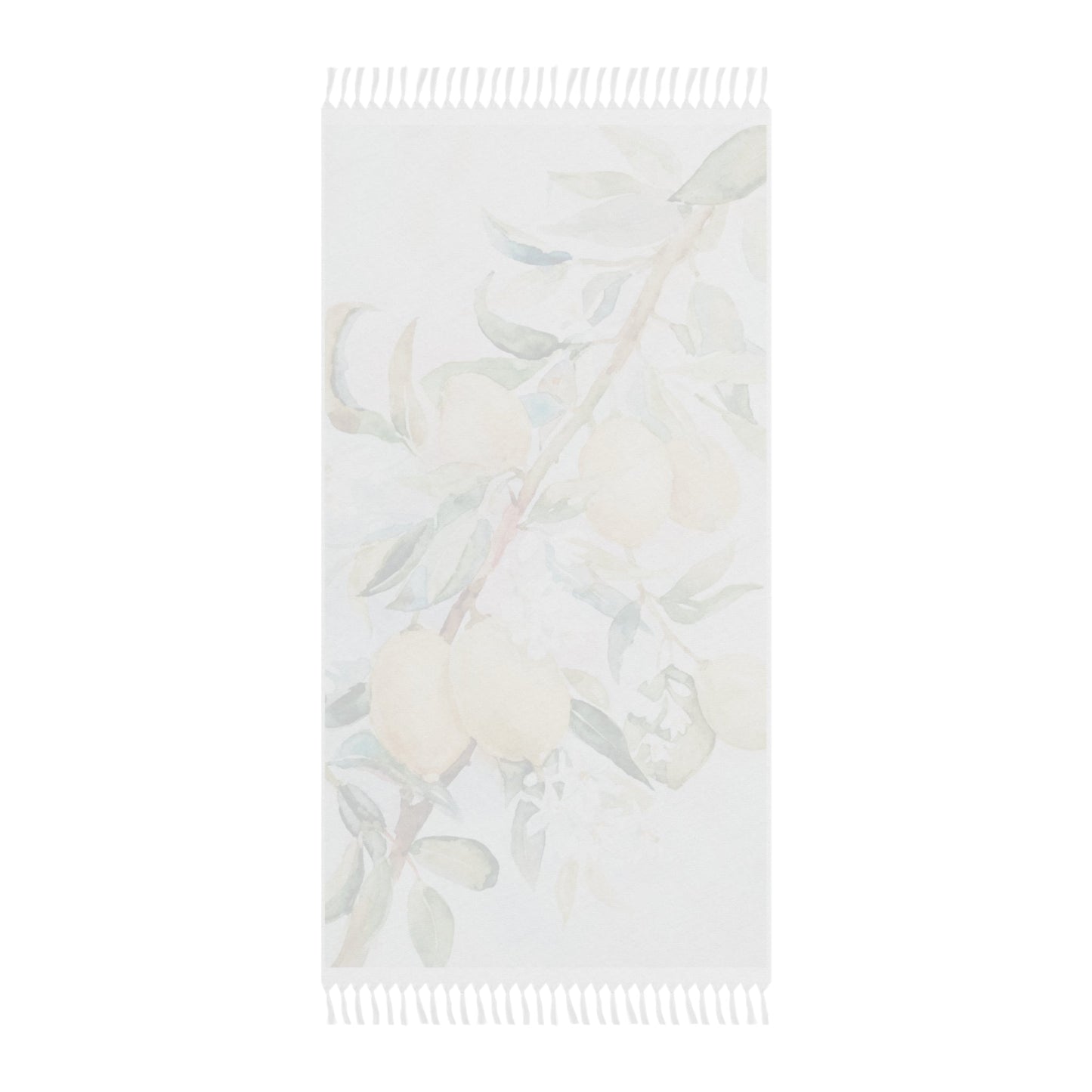 Lemon Awakening Watercolor Boho Beach Cloth | Coastal Fringe Scented Sanctuary - The Quiet Edit Studios