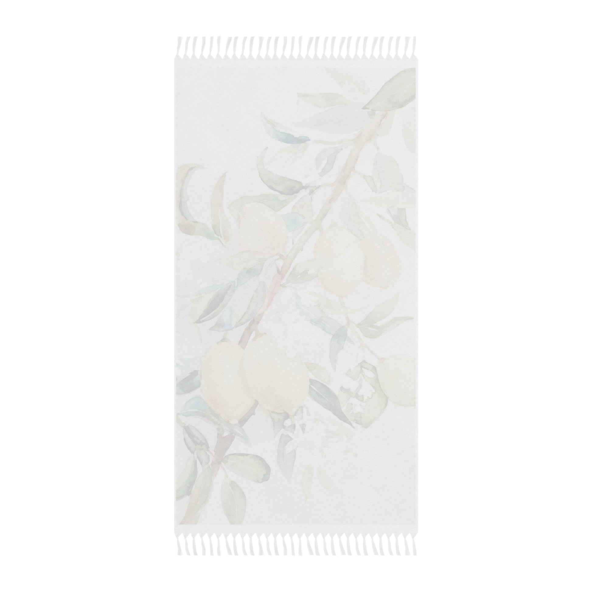 Lemon Awakening Watercolor Boho Beach Cloth | Coastal Fringe Scented Sanctuary - The Quiet Edit Studios