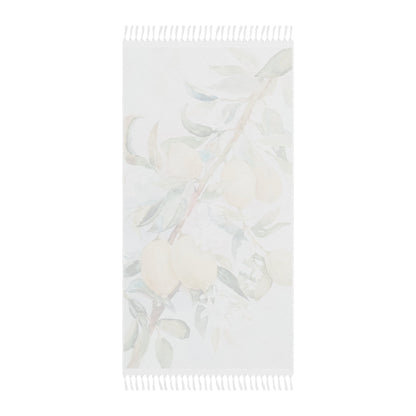 Lemon Awakening Watercolor Boho Beach Cloth | Coastal Fringe Scented Sanctuary - The Quiet Edit Studios