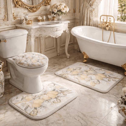 Luxurious Dazzling Lemon Toilet Three - Piece Set - The Quiet Edit Studios