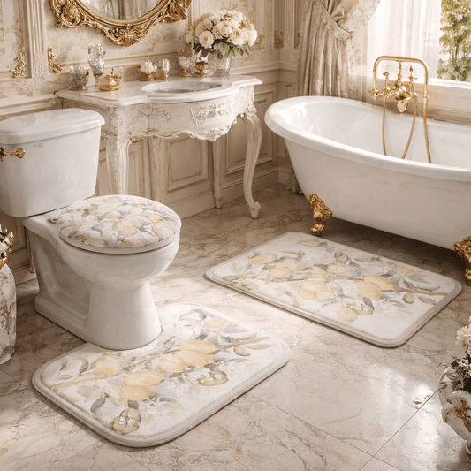Luxurious Dazzling Lemon Toilet Three - Piece Set - The Quiet Edit Studios