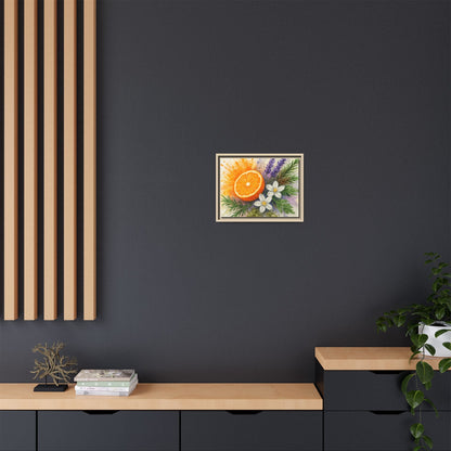 Orange Slice Lavender Floral - Canvas, Framed | Citrus Watercolor Wall Art - The Quiet Edit Studios