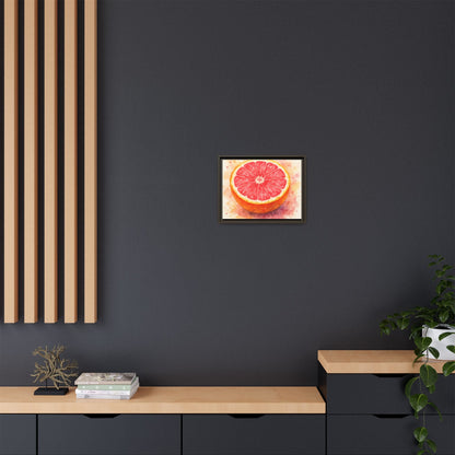 Pink Grapefruit Watercolor Matte Canvas Framed | Fruit Wall Art - The Quiet Edit Studios