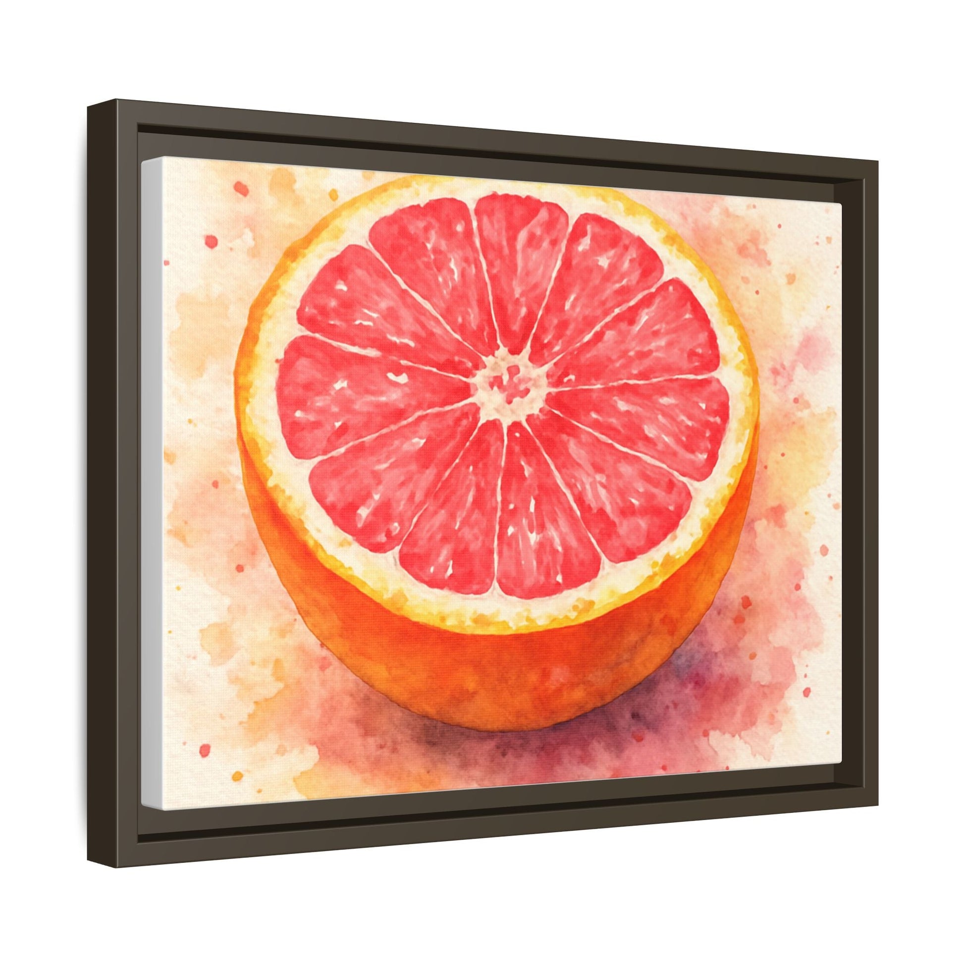 Pink Grapefruit Watercolor Matte Canvas Framed | Fruit Wall Art - The Quiet Edit Studios