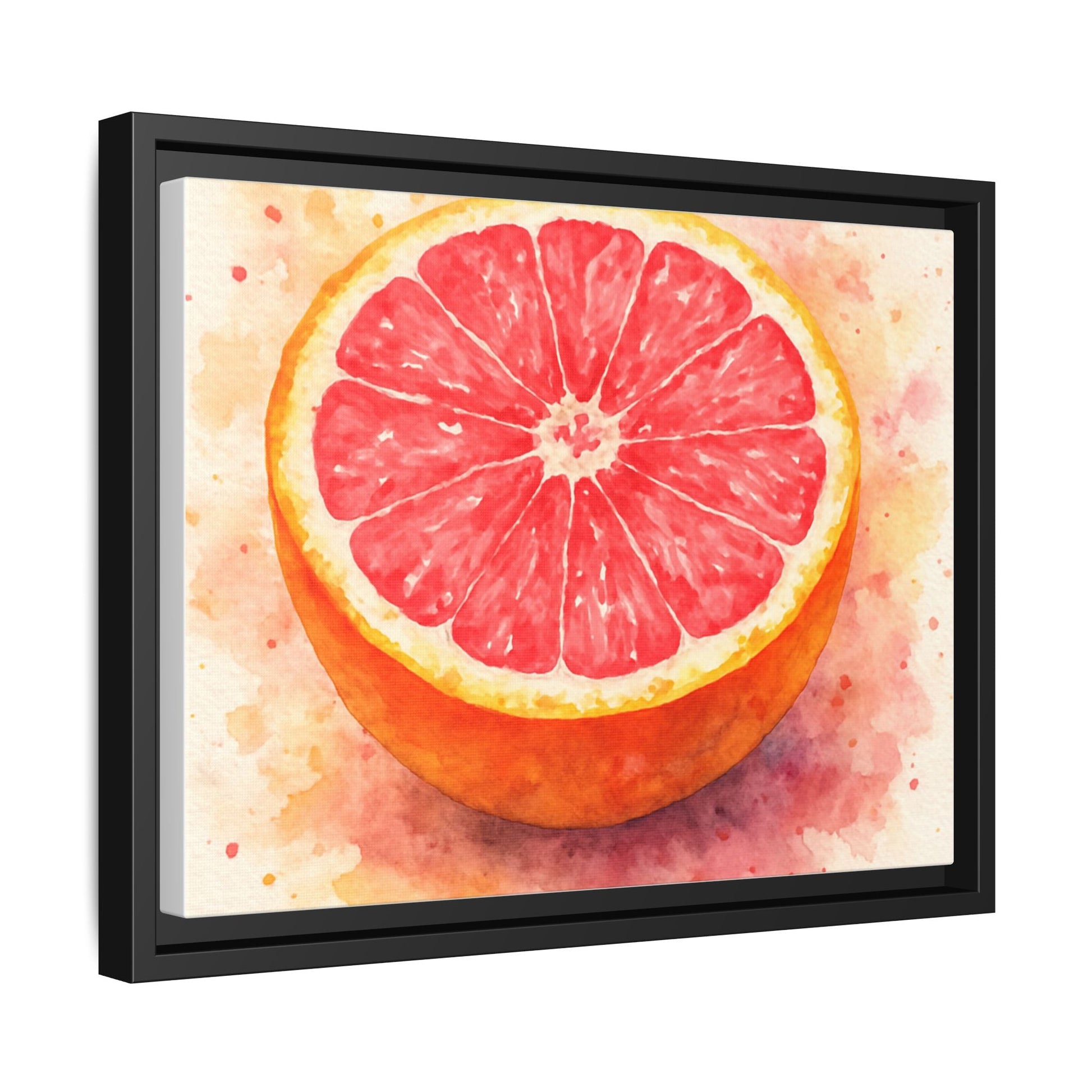 Pink Grapefruit Watercolor Matte Canvas Framed | Fruit Wall Art - The Quiet Edit Studios