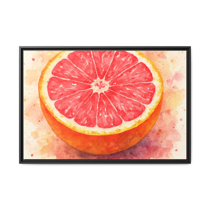 Pink Grapefruit Watercolor Matte Canvas Framed | Fruit Wall Art - The Quiet Edit Studios