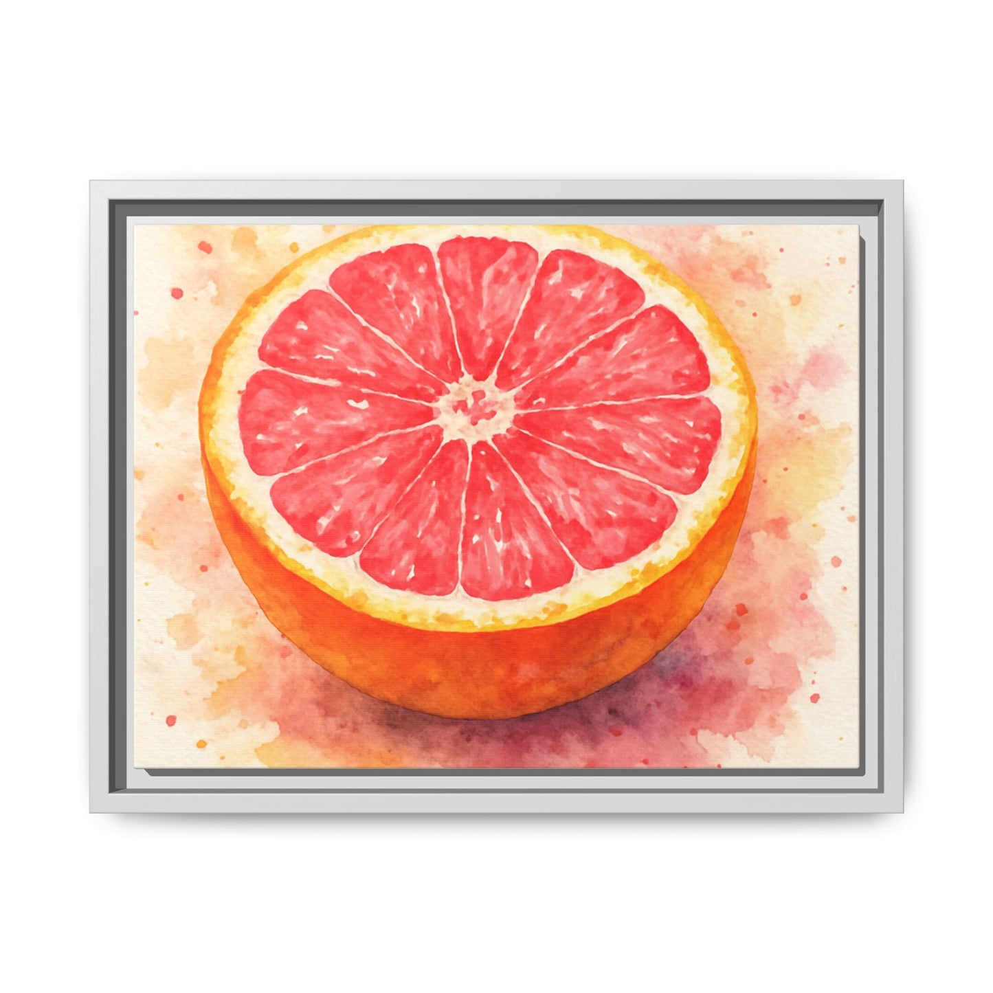 Pink Grapefruit Watercolor Matte Canvas Framed | Fruit Wall Art - The Quiet Edit Studios