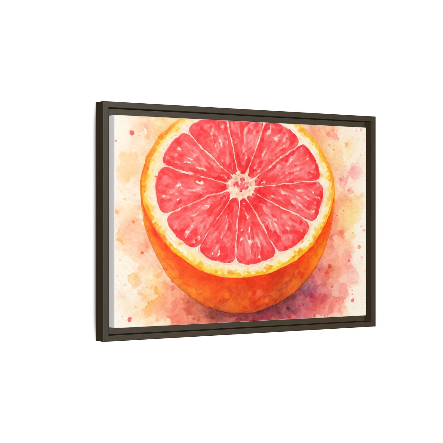 Pink Grapefruit Watercolor Matte Canvas Framed | Fruit Wall Art - The Quiet Edit Studios