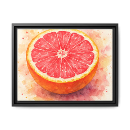 Pink Grapefruit Watercolor Matte Canvas Framed | Fruit Wall Art - The Quiet Edit Studios