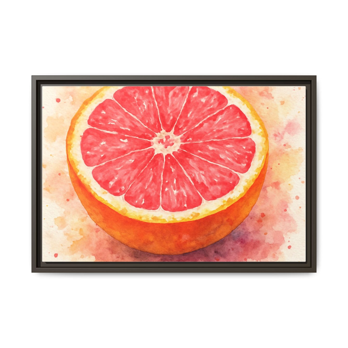 Pink Grapefruit Watercolor Matte Canvas Framed | Fruit Wall Art - The Quiet Edit Studios